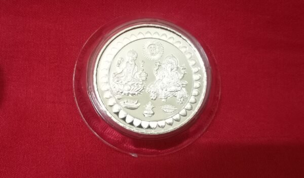 Laxmi Ganesh Round Silver coin 10 Grams