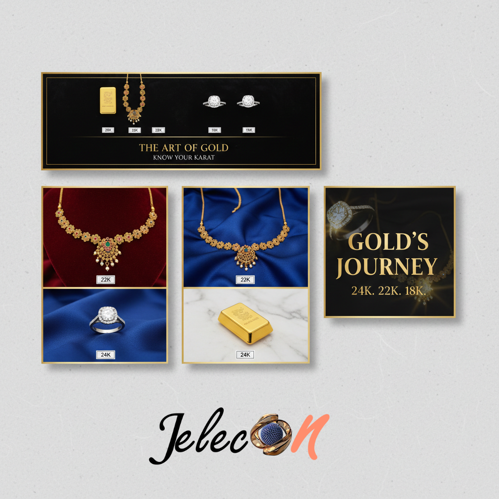 Gold jewelry purity comparison 18K 22K 24K Jelecon Jewel
